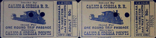 Calico odessa railroad ticket - odessa,