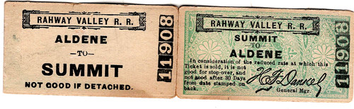 Railway ticket rahway - ticket:, u.s.a.: